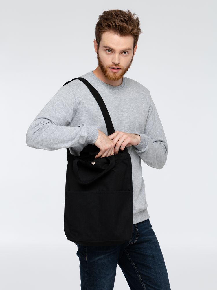 Сумка холщовая через плечо Artspace, черная — изображение 6