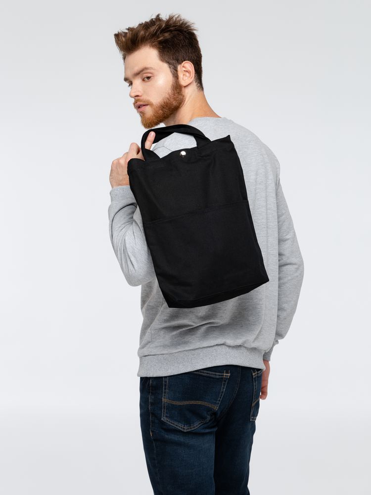 Сумка холщовая через плечо Artspace, черная — изображение 7