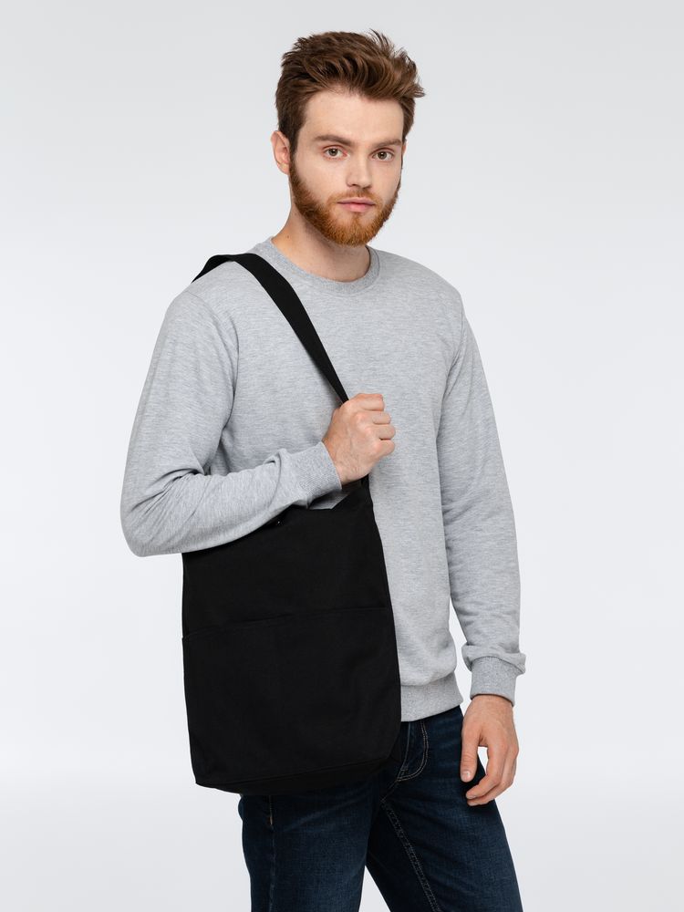 Сумка холщовая через плечо Artspace, черная — изображение 5