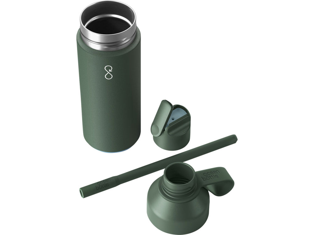 Бутылка-термос для воды Ocean Bottle GO объемом 500 мл - Зеленый лесной — изображение 3