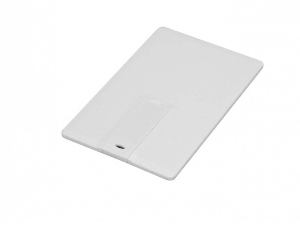 Флешка в виде пластиковой карты c удобным откидным механизмом, 64 Гб, белый