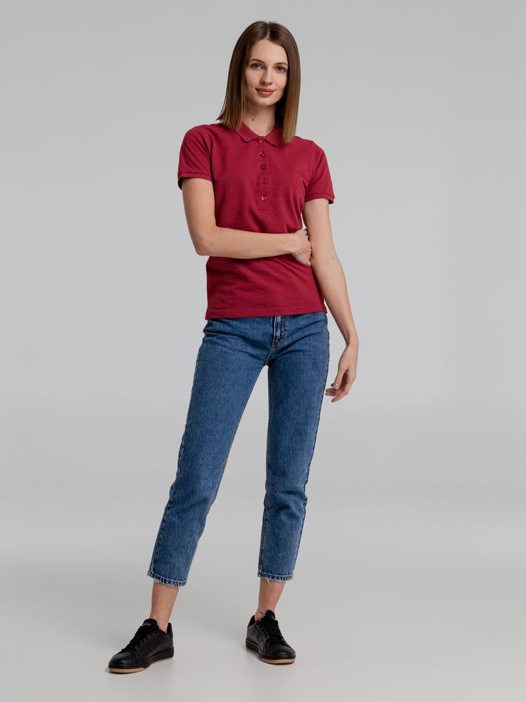 Рубашка поло женская Neptune, вишнево-красная — изображение 9