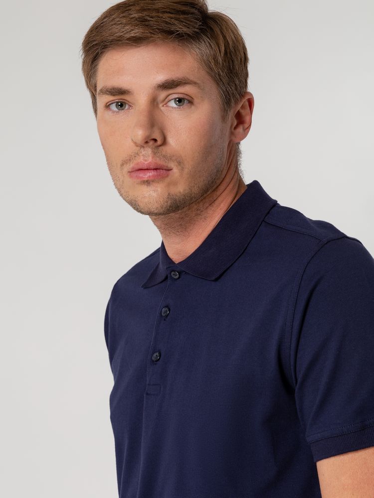 Рубашка поло мужская Virma Stretch, темно-синяя — изображение 8