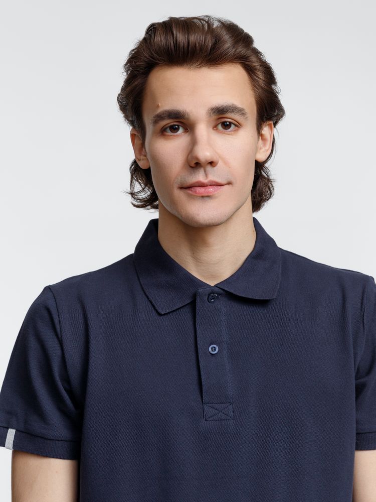 Рубашка поло мужская Virma Premium, темно-синяя — изображение 6