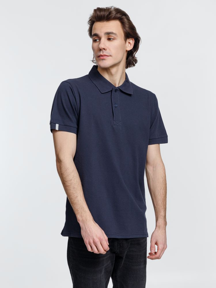 Рубашка поло мужская Virma Premium, темно-синяя — изображение 4