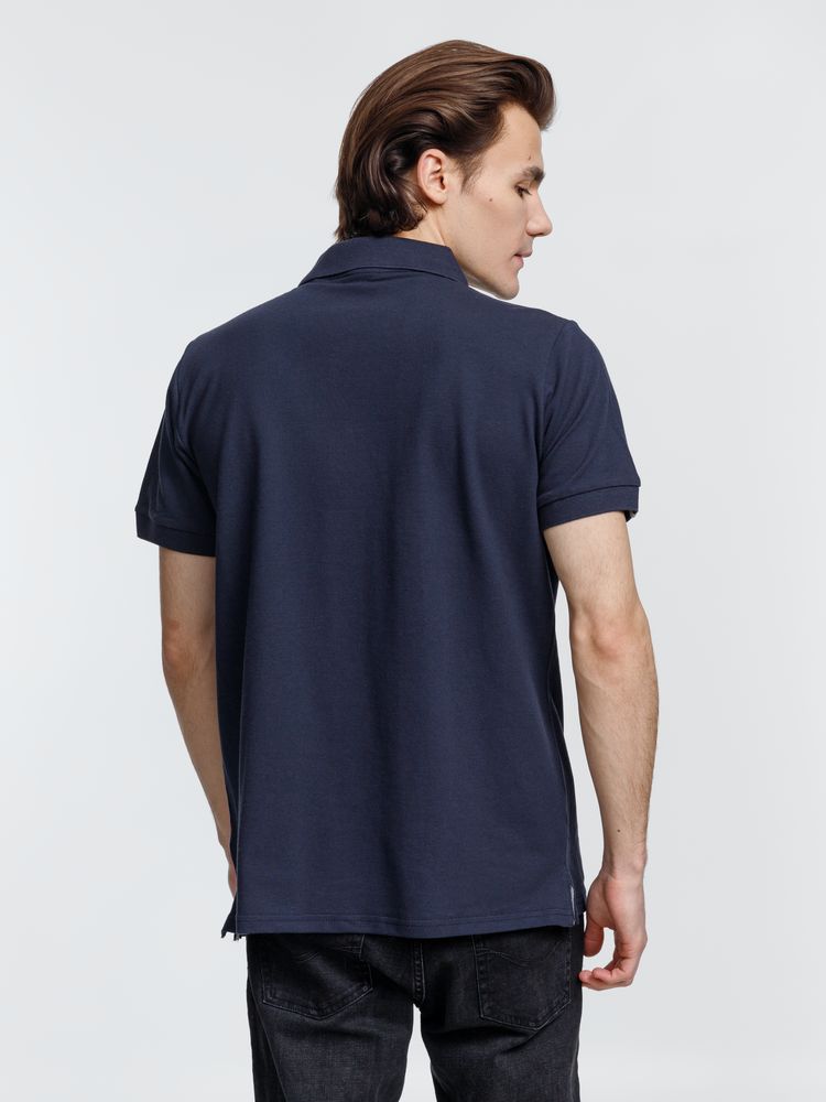 Рубашка поло мужская Virma Premium, темно-синяя — изображение 5