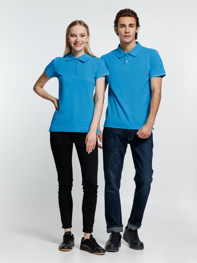 Рубашка поло мужская Virma Premium, бирюзовая — изображение 9