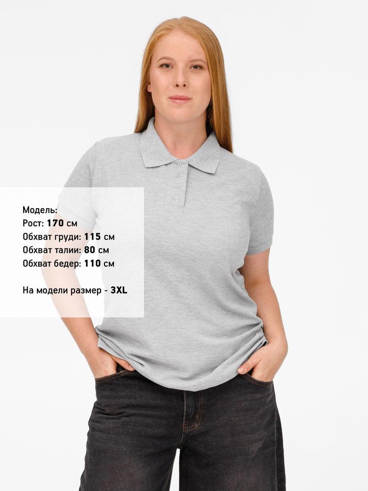 Рубашка поло женская Virma Premium Lady, серый меланж — изображение 12