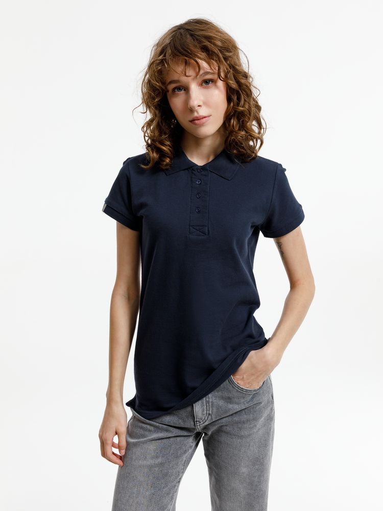 Рубашка поло женская Virma Premium Lady, темно-синяя — изображение 11