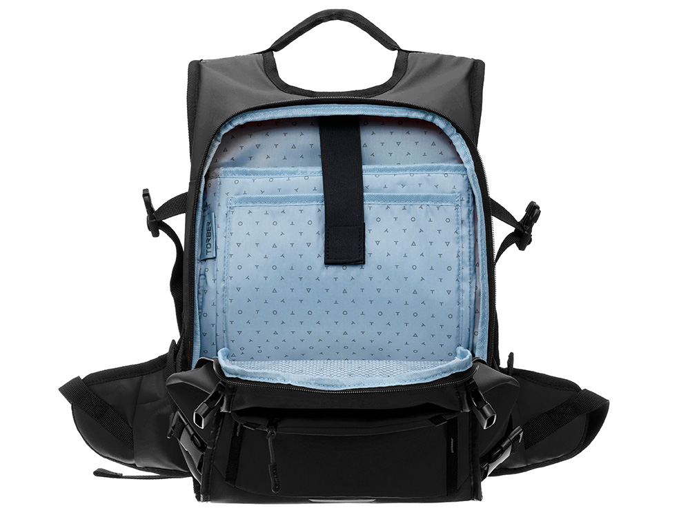 Рюкзак TORBER Mobi, черный, полиэстер 900D с PU покрытием, 45 х 32 х 20 см — изображение 5