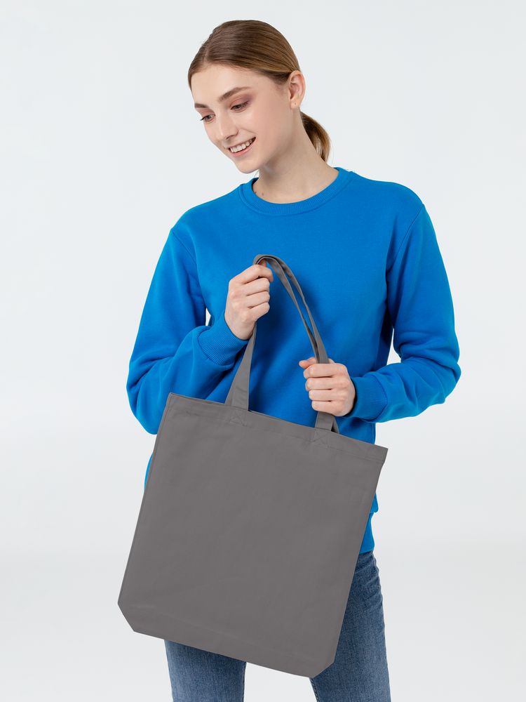 Холщовая сумка Avoska, темно-серая (серо-стальная) — изображение 4