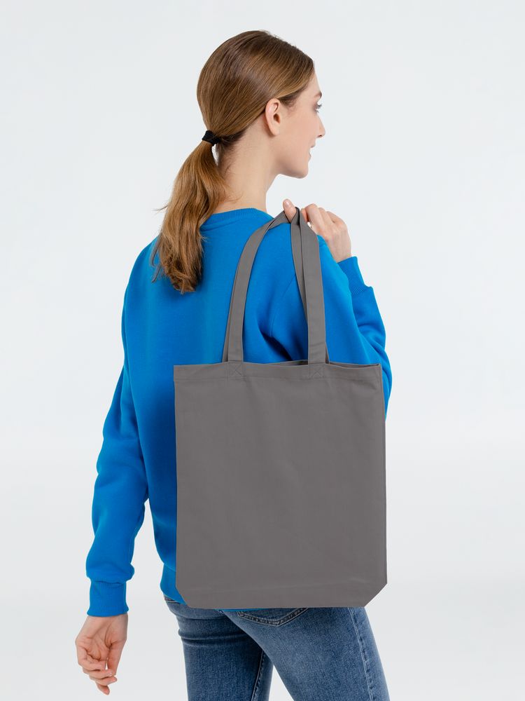 Холщовая сумка Avoska, темно-серая (серо-стальная) — изображение 5