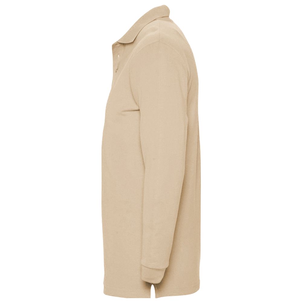 Рубашка поло мужская с длинным рукавом Winter II 210 бежевая — изображение 3