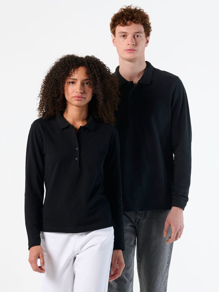 Рубашка поло мужская с длинным рукавом Winter II 210 ярко-синяя — изображение 5