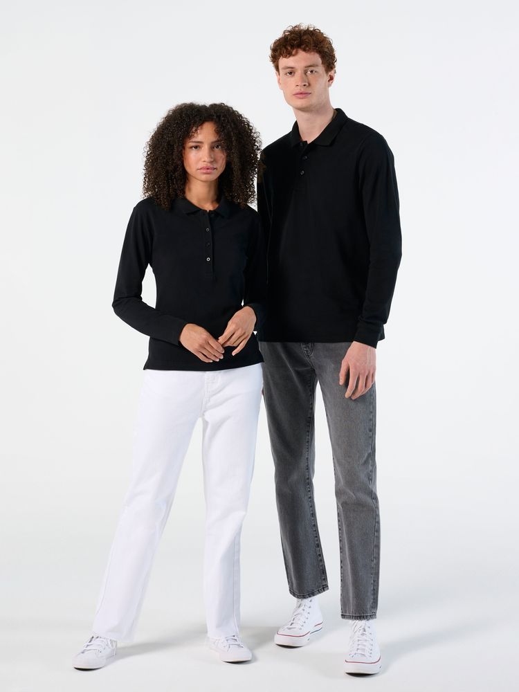 Рубашка поло мужская с длинным рукавом Winter II 210 черная — изображение 6