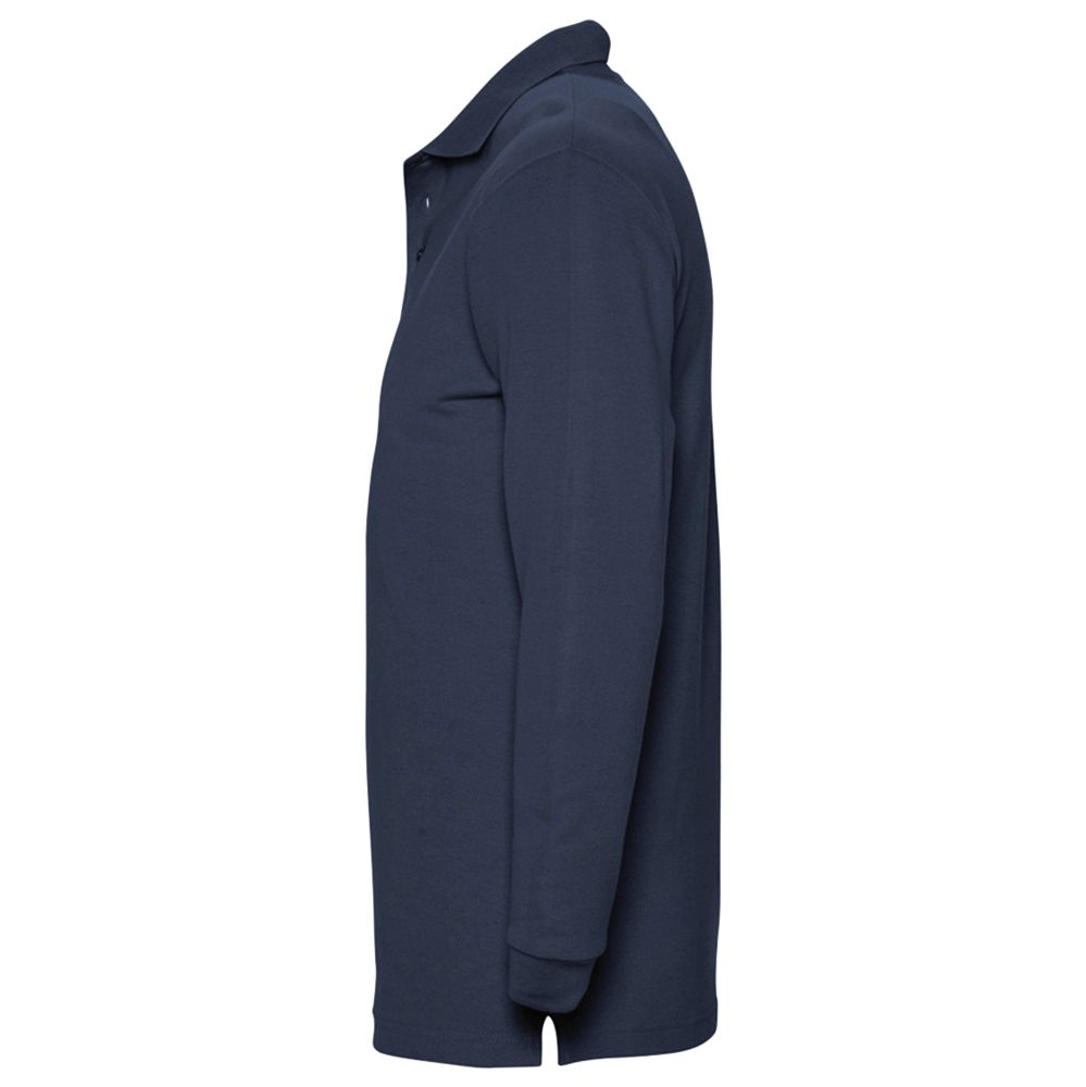 Рубашка поло мужская с длинным рукавом Winter II 210 темно-синяя — изображение 3