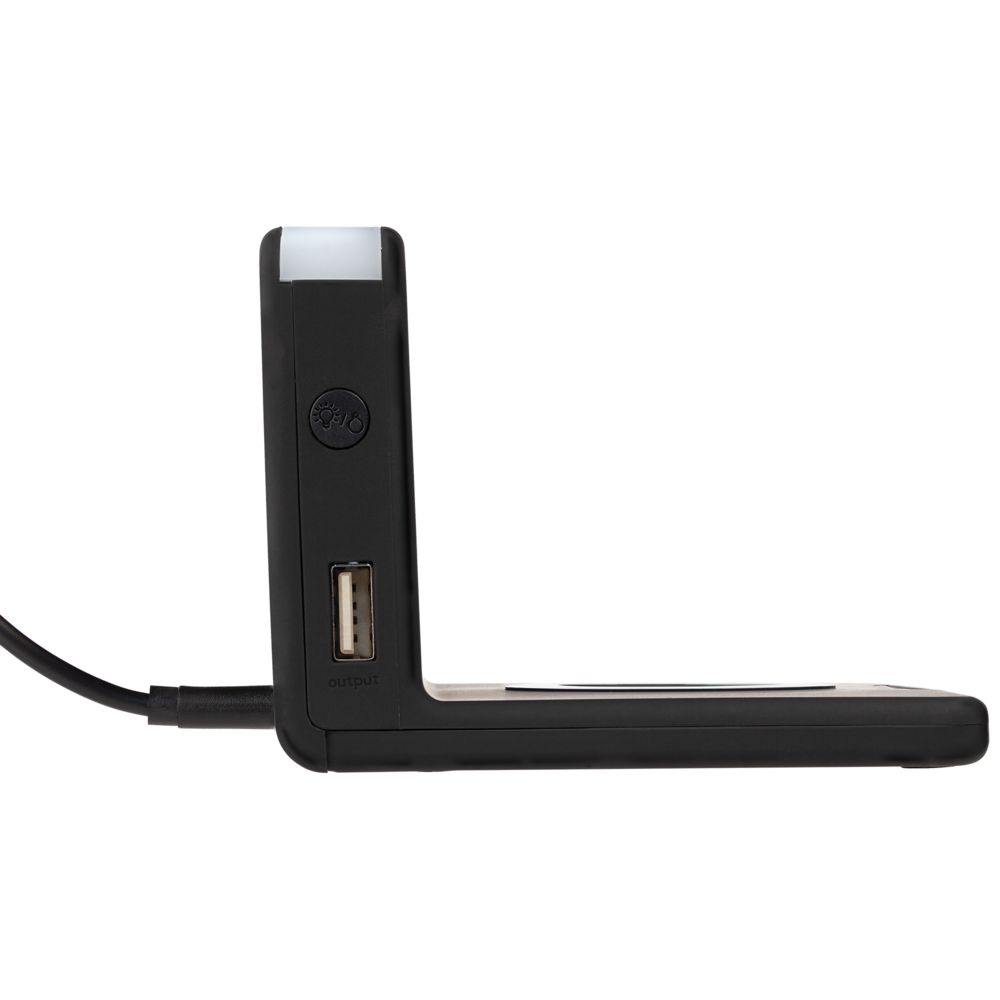 Часы настольные с беспроводным зарядным устройством Pitstop, черные — изображение 5