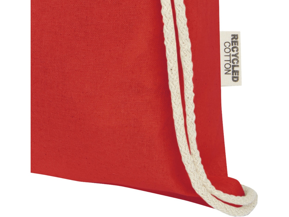 Oregon сумка-кисет из переработанного хлопка, сертифицированного согласно GRS, плотностью 140 г/м² - Красный — изображение 4