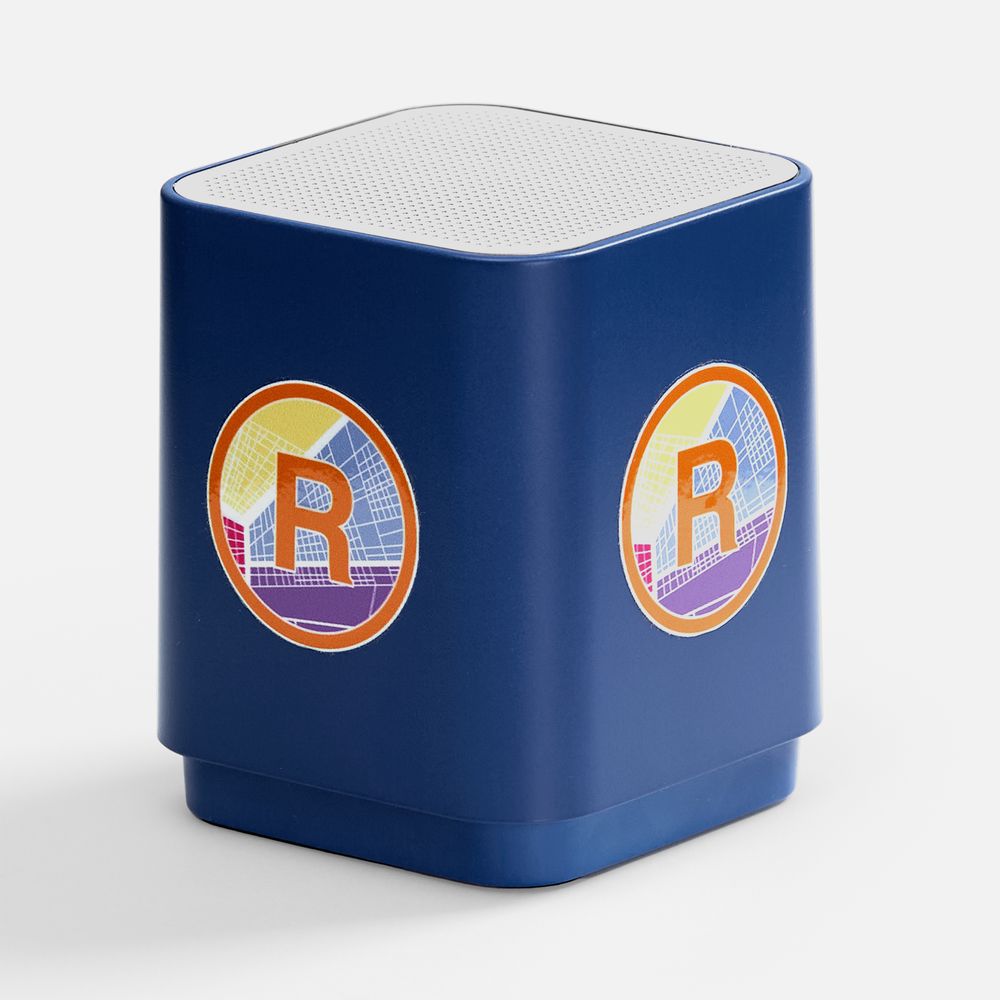Беспроводная колонка с подсветкой гравировки Glim, синяя — изображение 3