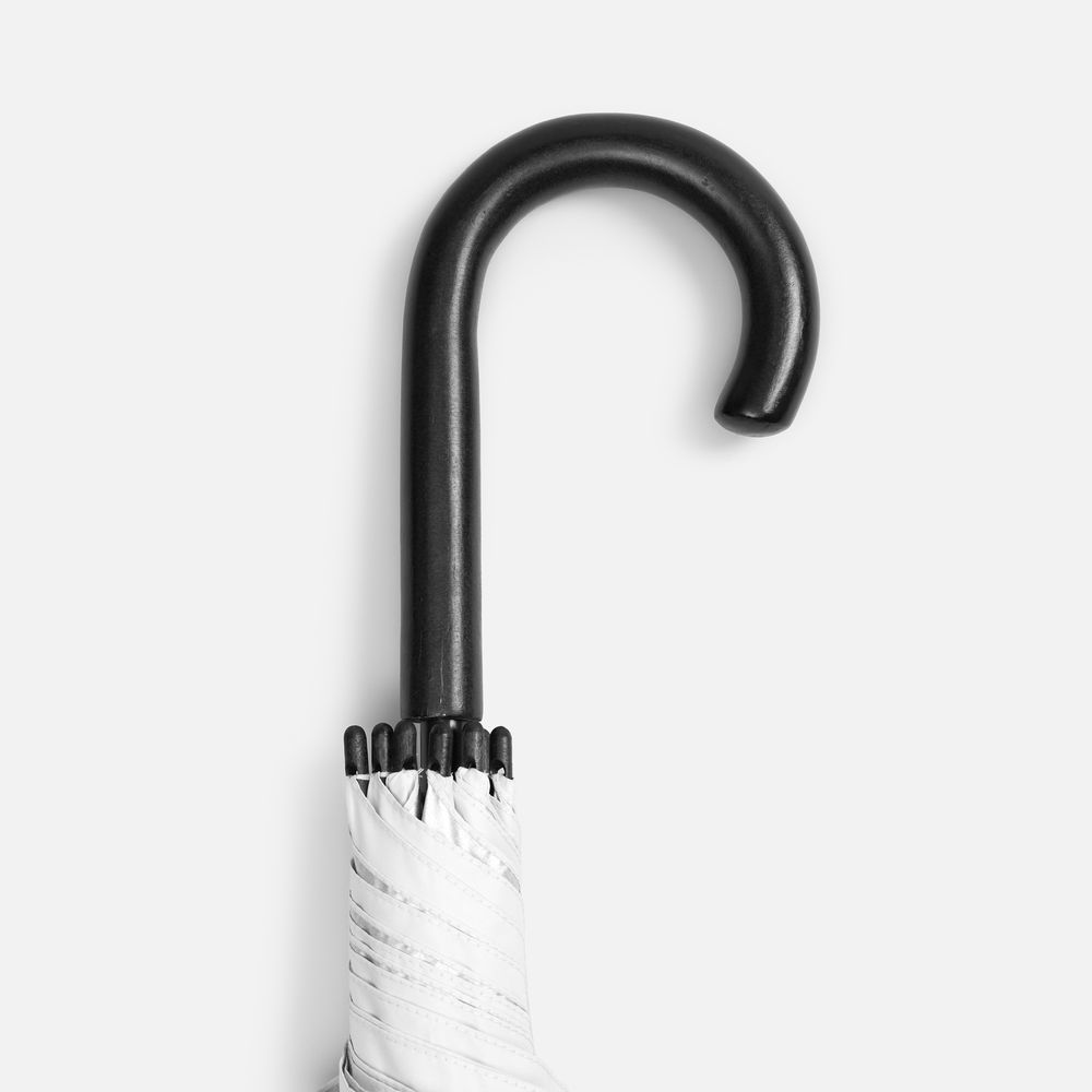 Зонт-трость Standard, белый с серебристым внутри — изображение 4