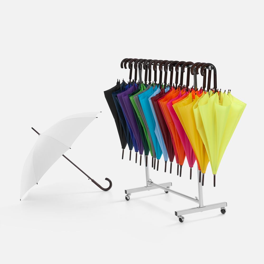 Зонт-трость Standard, белый с серебристым внутри — изображение 9