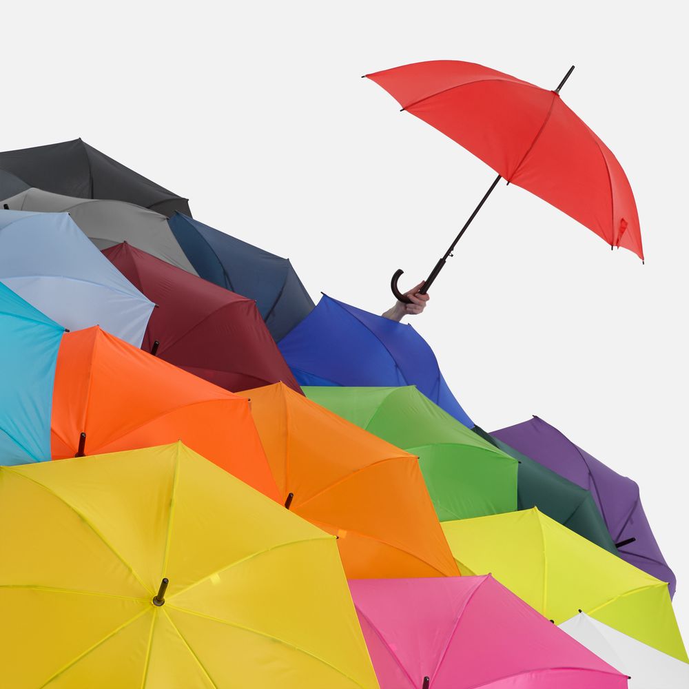 Зонт-трость Standard, белый с серебристым внутри — изображение 7