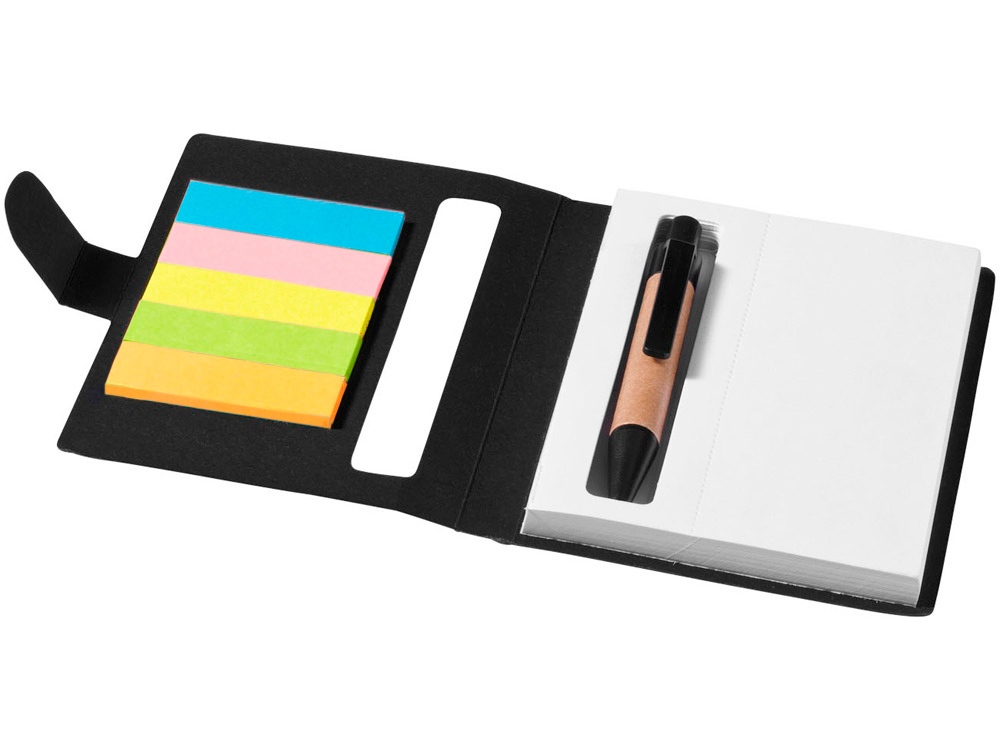 Набор стикеров Expose с ручкой и блокнотом А7, черный — изображение 2