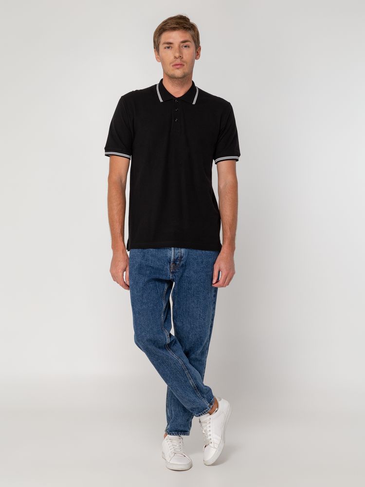 Рубашка поло Virma Stripes, черная — изображение 9