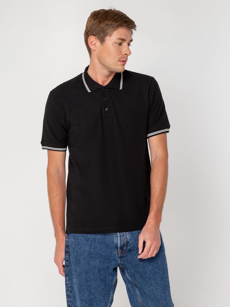 Рубашка поло Virma Stripes, черная — изображение 6