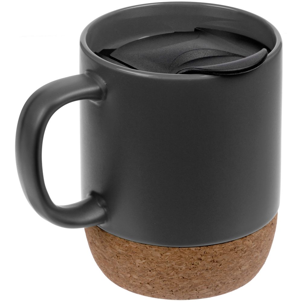 Кружка с пробковой подставкой Corky Walk, серая — изображение 2