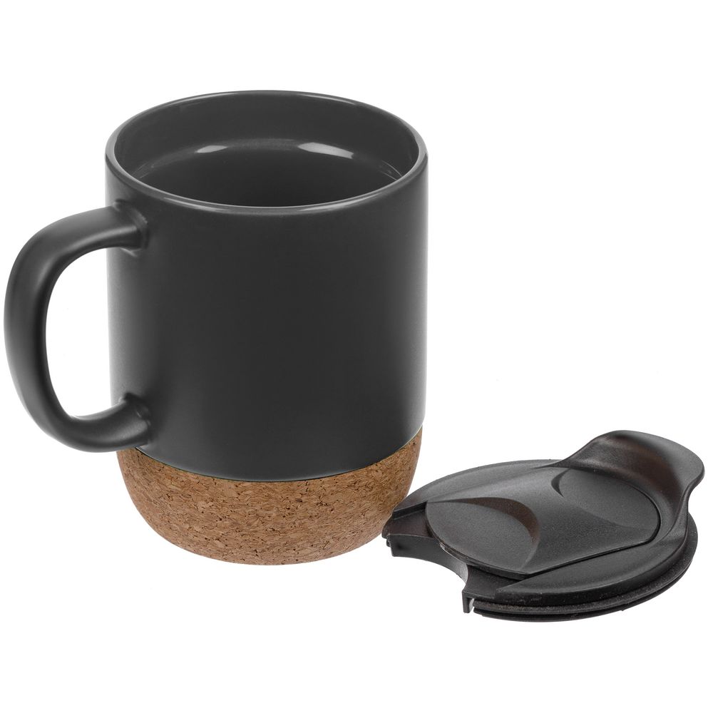 Кружка с пробковой подставкой Corky Walk, серая — изображение 3