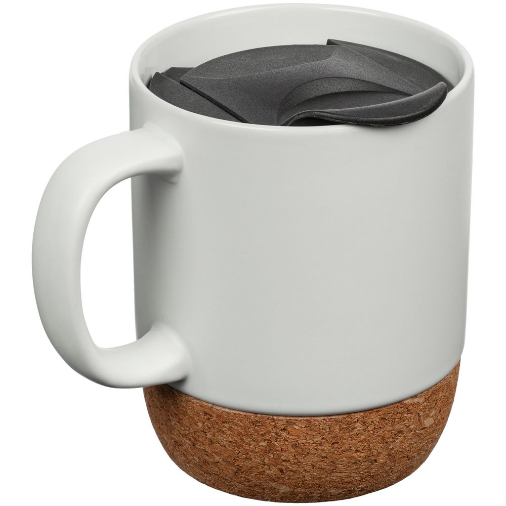 Кружка с пробковой подставкой Corky Walk, белая — изображение 2