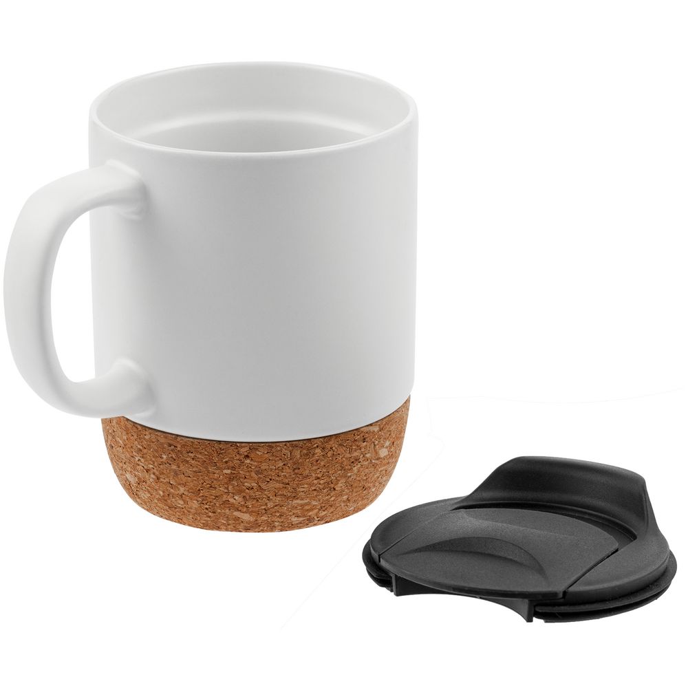 Кружка с пробковой подставкой Corky Walk, белая — изображение 3