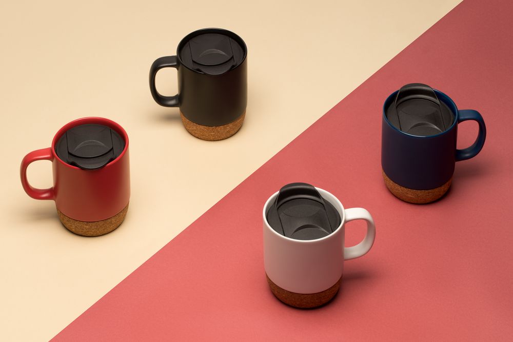 Кружка с пробковой подставкой Corky Walk, белая — изображение 5