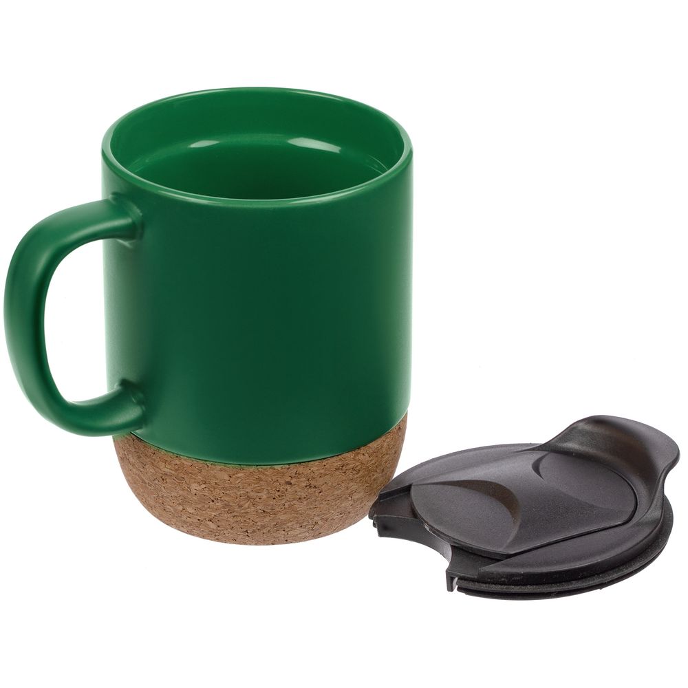 Кружка с пробковой подставкой Corky Walk, зеленая — изображение 3