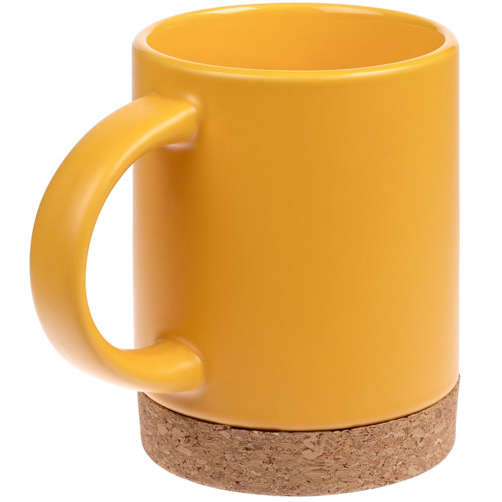 Кружка с пробковой подставкой Corky, желтая — изображение 2
