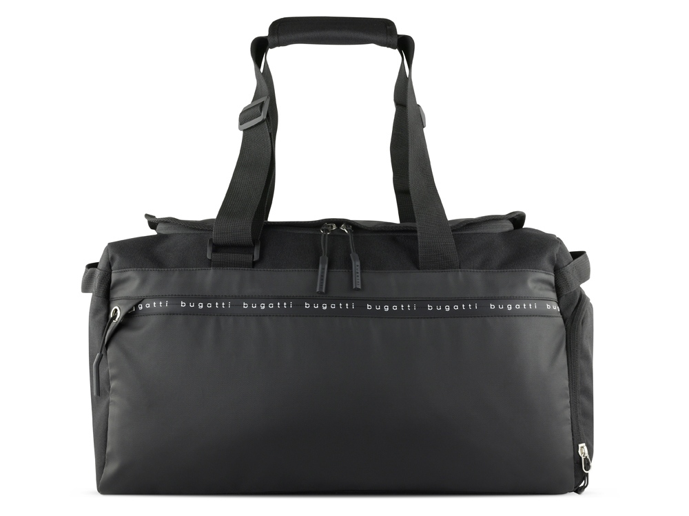 Сумка спортивная BUGATTI Blanc Delight, чёрная, нейлон RPET600D/тарпаулин/полиэстер, 47х23х28 см — изображение 2