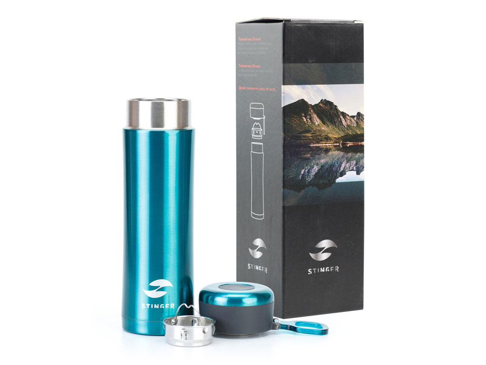 Термокружка Stinger, 0,42 л, сталь/пластик, изумрудный глянцевый, 7,5 х 6,9 х 22,2 см — изображение 6