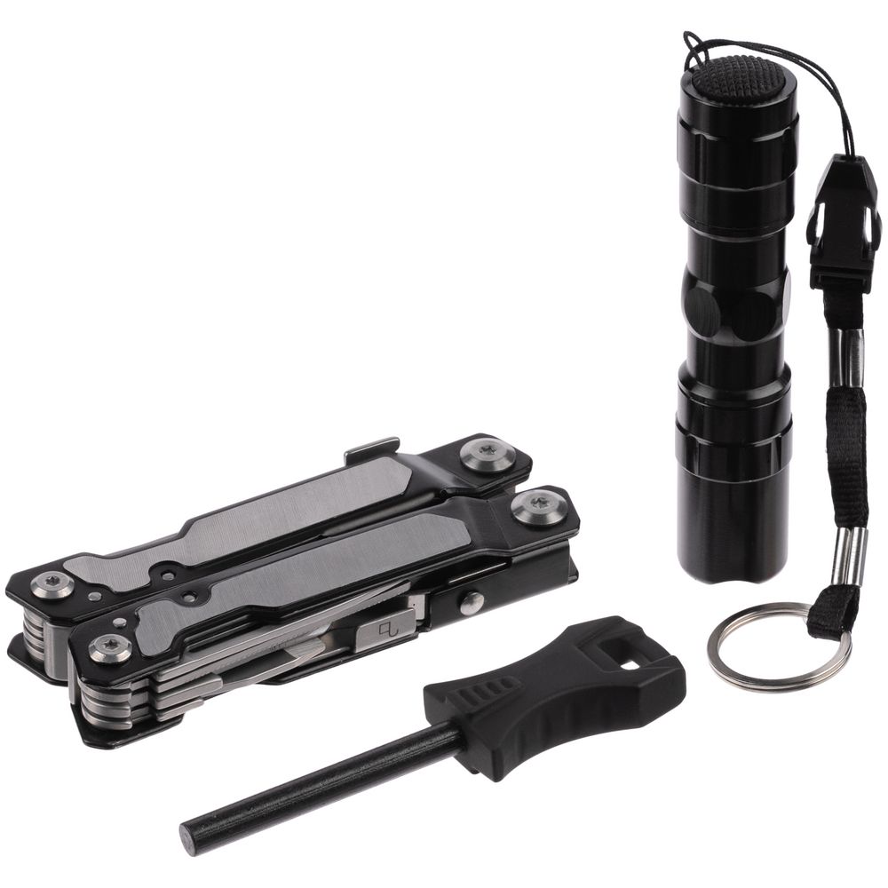 Набор Forster: мультиинструмент, фонарик, огниво, черный — изображение 2