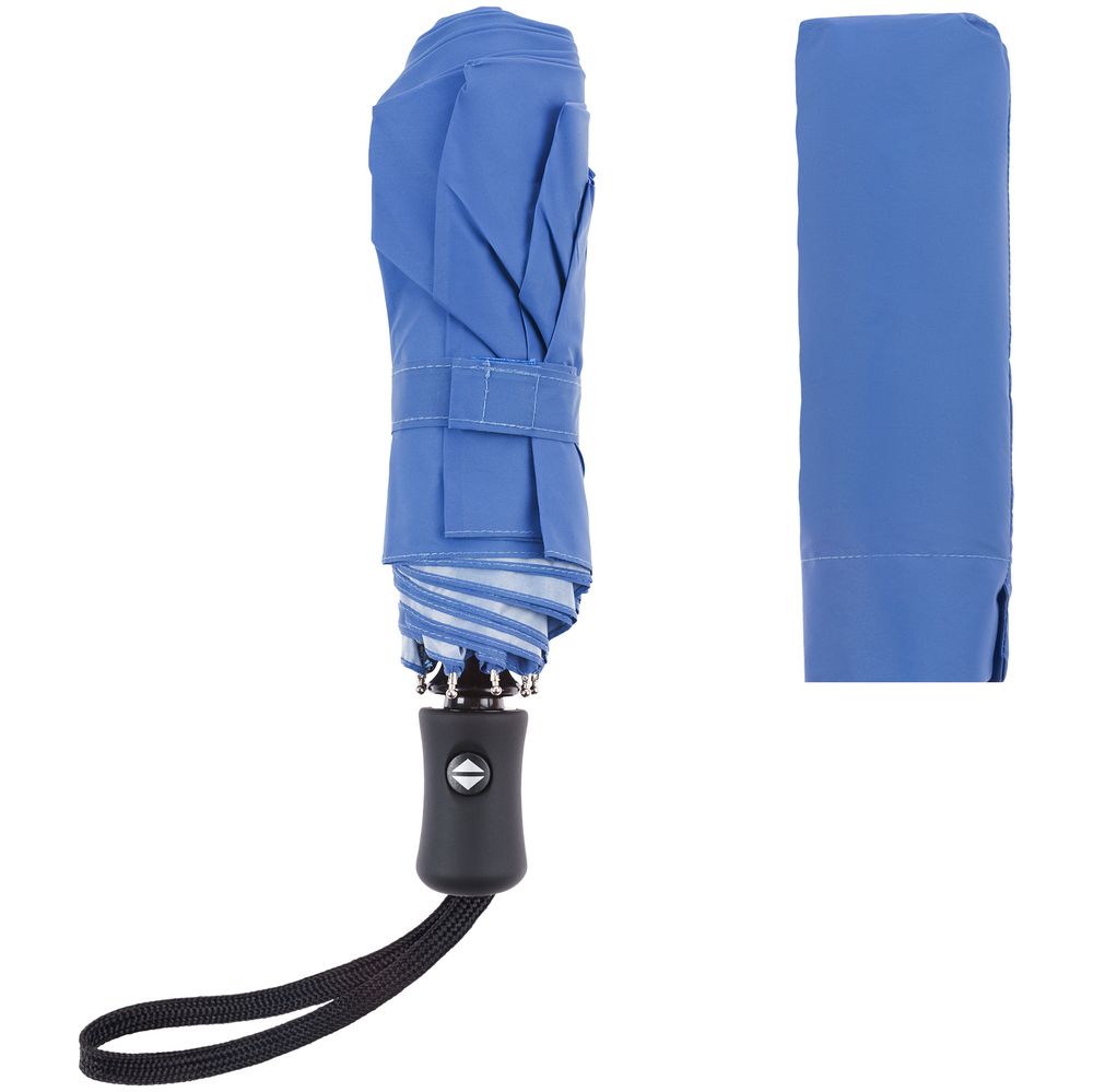 Зонт складной Manifest Color со светоотражающим куполом, синий — изображение 5