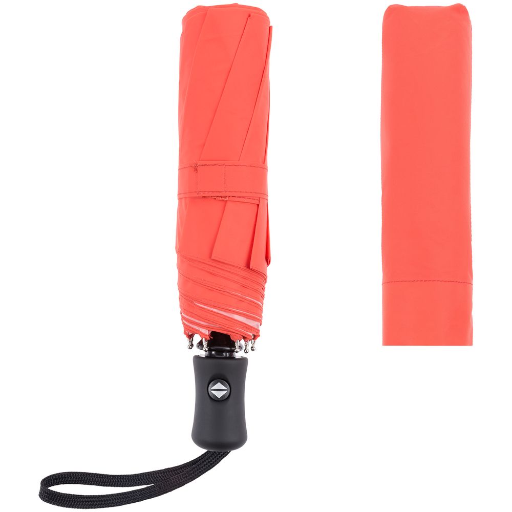 Зонт складной Manifest Color со светоотражающим куполом, красный — изображение 5