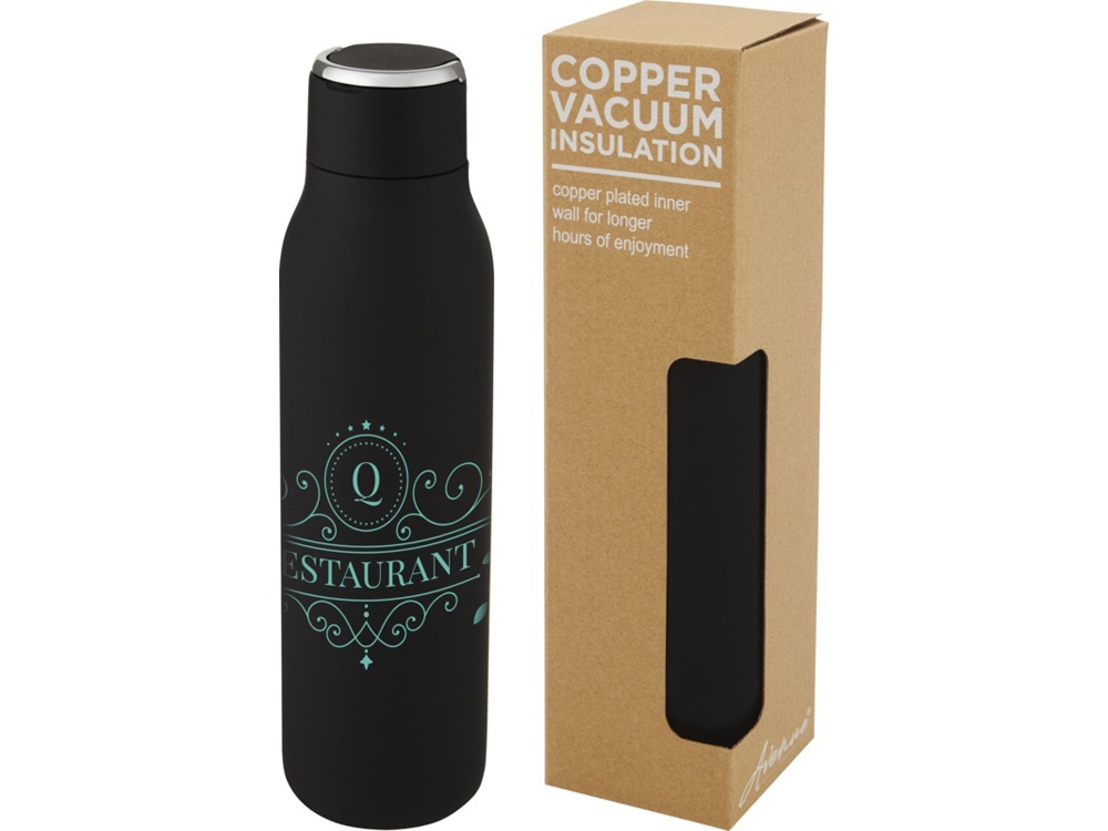 Marka, медная бутылка объемом 600 мл с вакуумной изоляцией и металлической петлей, черный — изображение 7