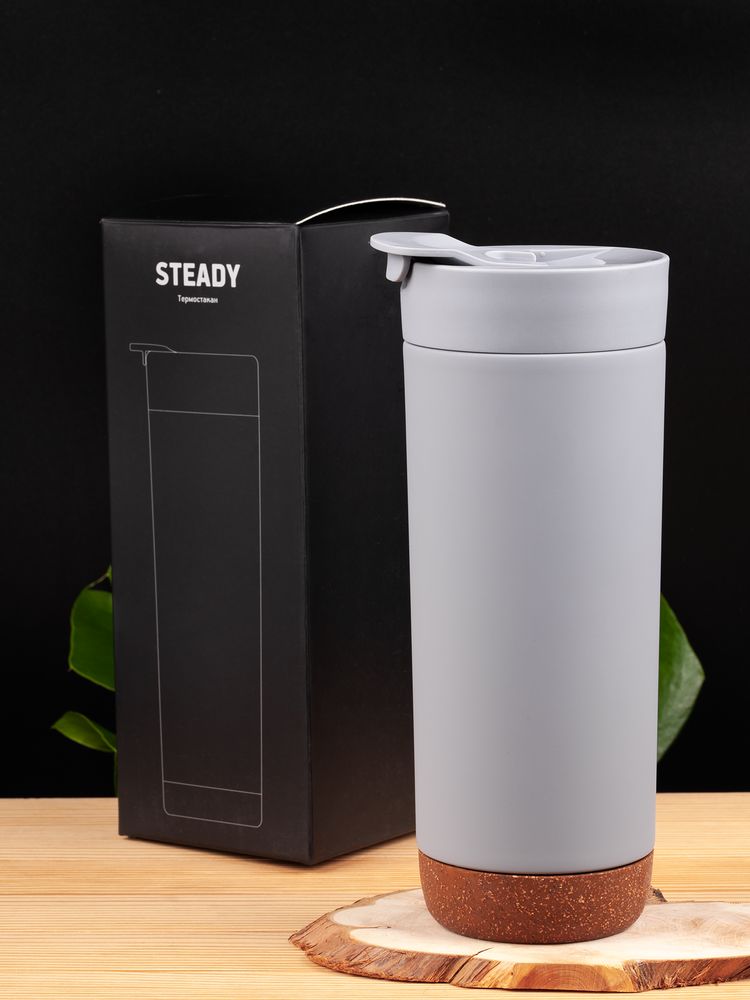 Термостакан Steady, серый — изображение 9