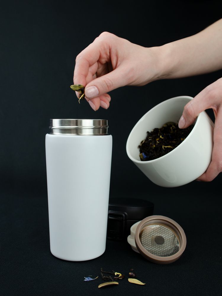 Термостакан с ситечком No Leak Infuser, белый — изображение 8