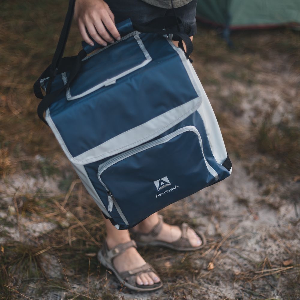 Термосумка с люком «Арктика», M, синяя — изображение 6