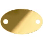 Шильдик металлический Alfa Oval, золотистый глянцевый