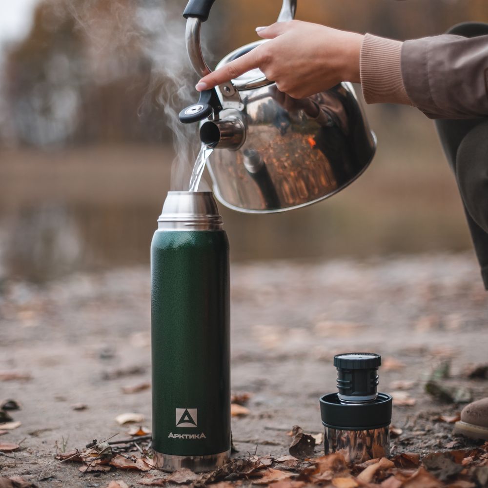 Термос «Арктика 900» с ситечком, зеленый — изображение 5