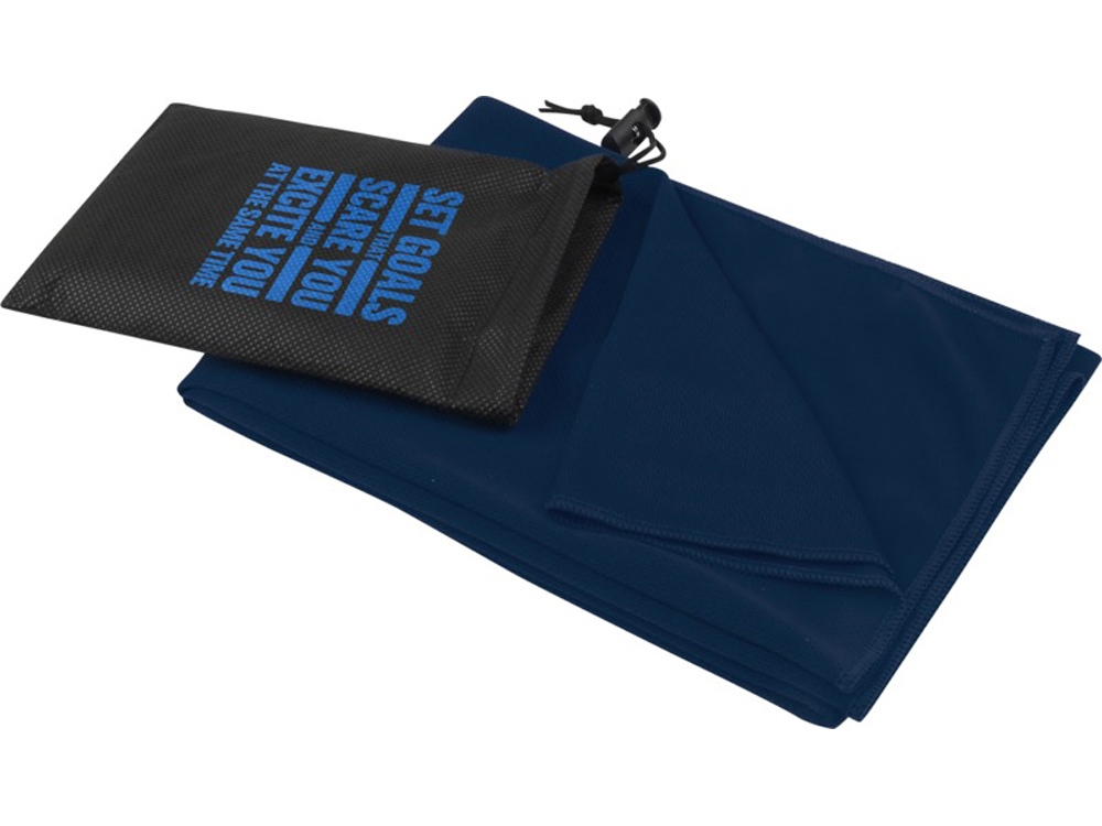 Lucas спортивное полотенце из переработанного полиэстера 50х100 см - Темно - синий — изображение 6