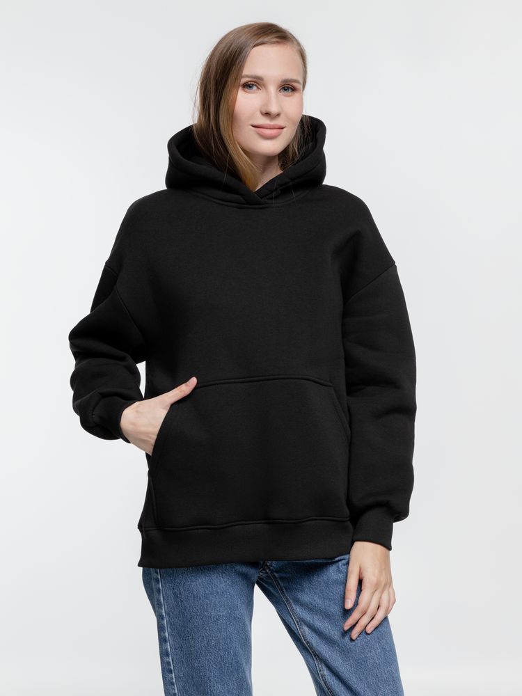 Худи оверсайз Kulonga Comfort Heavy, черное — изображение 8