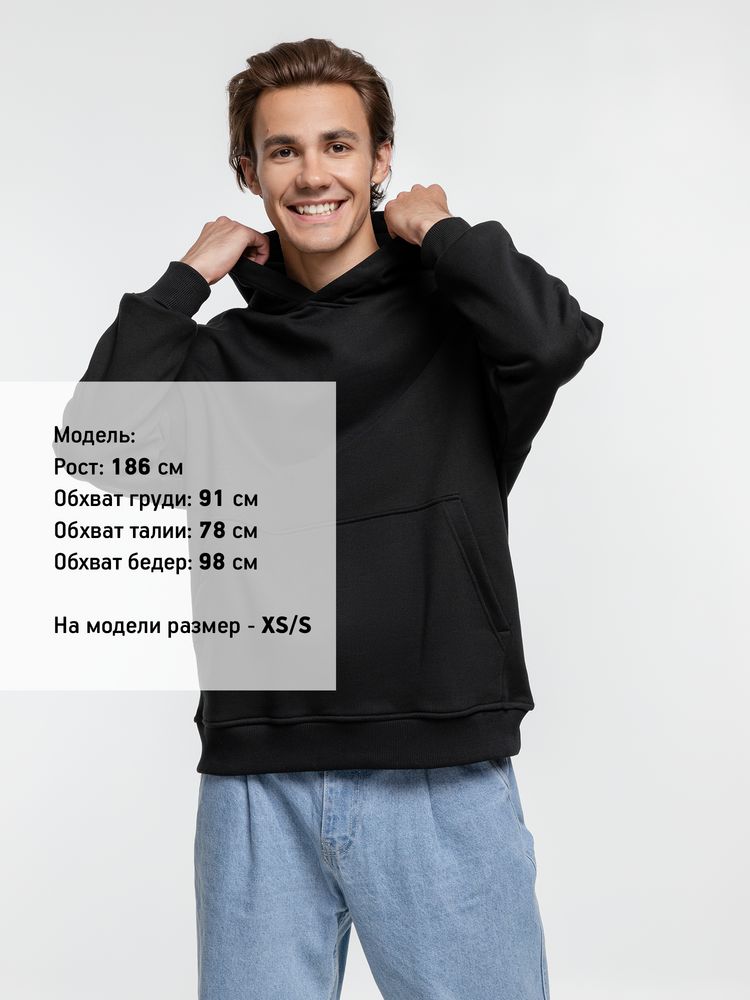 Худи оверсайз Kulonga Comfort Heavy, черное — изображение 4